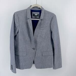 J. Crew Parke blue chambray stretch single button blazer sz 10